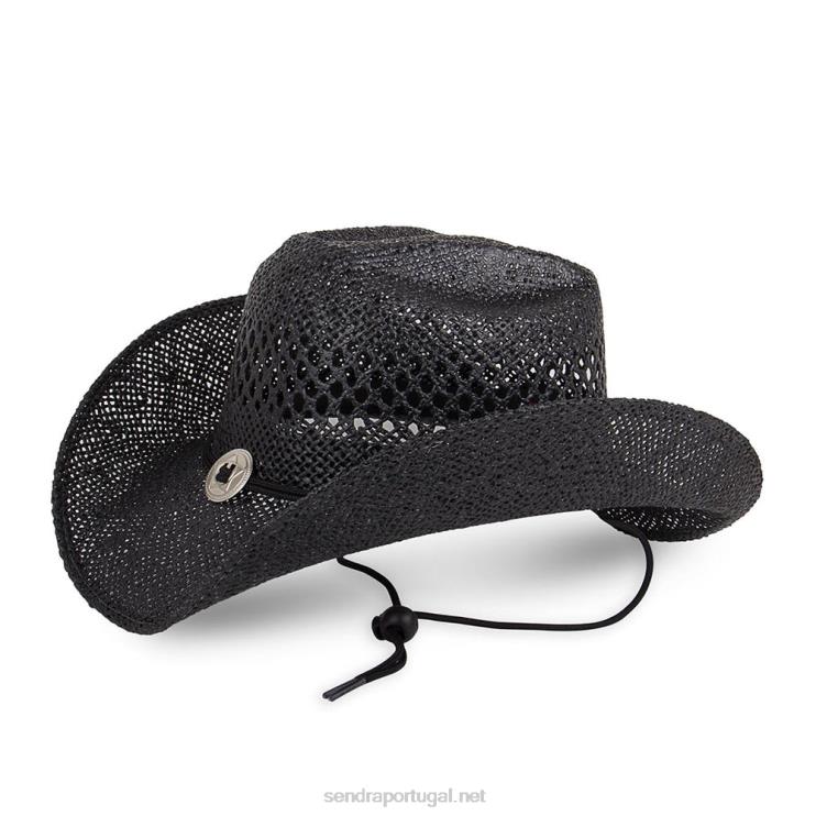 0204Z532 sombrero flor negro Sendra