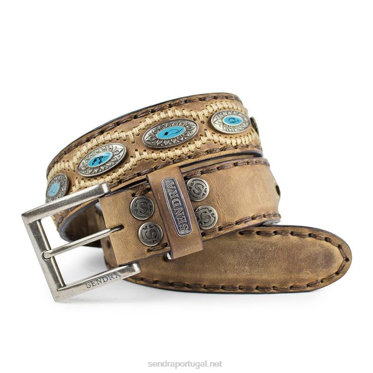 0204Z368 7612 cinturones flota tang plata vieja+turq. Sendra