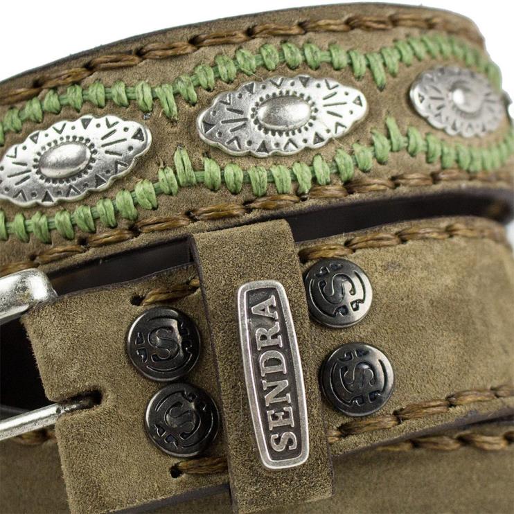 0204Z380 7606 cinturones old martens corda pas.interior verde Sendra