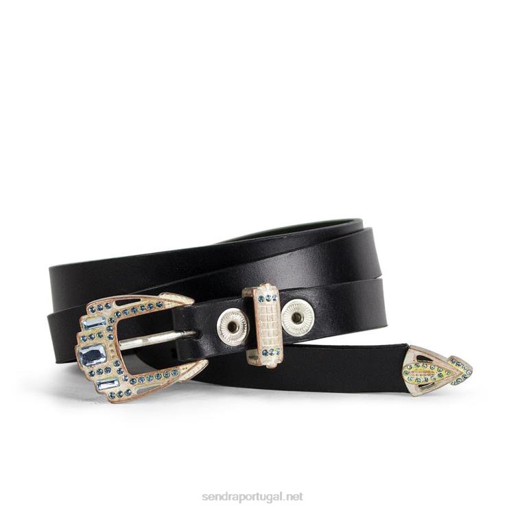 0204Z416 1287 cinturones negro cobre plata/água marina Sendra