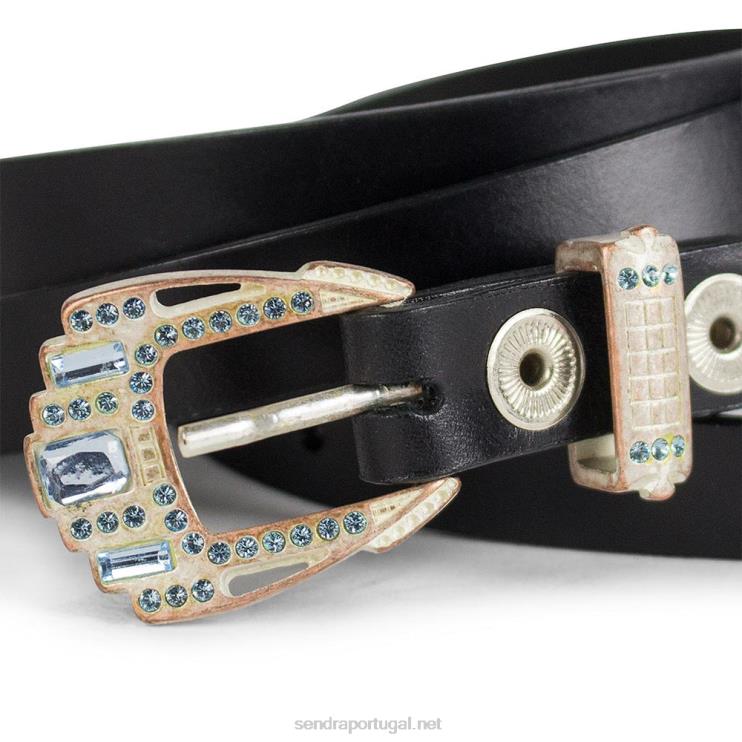 0204Z416 1287 cinturones negro cobre plata/água marina Sendra