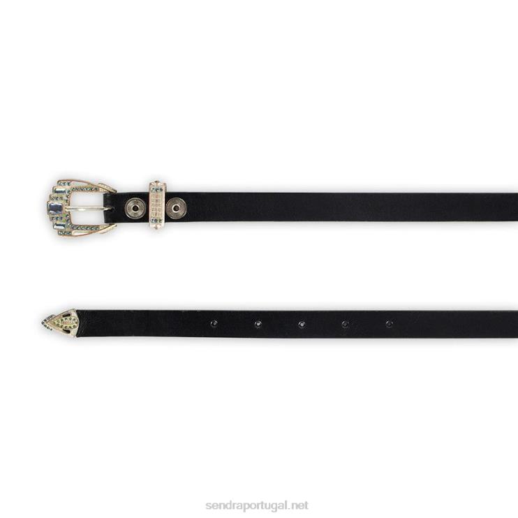 0204Z416 1287 cinturones negro cobre plata/água marina Sendra