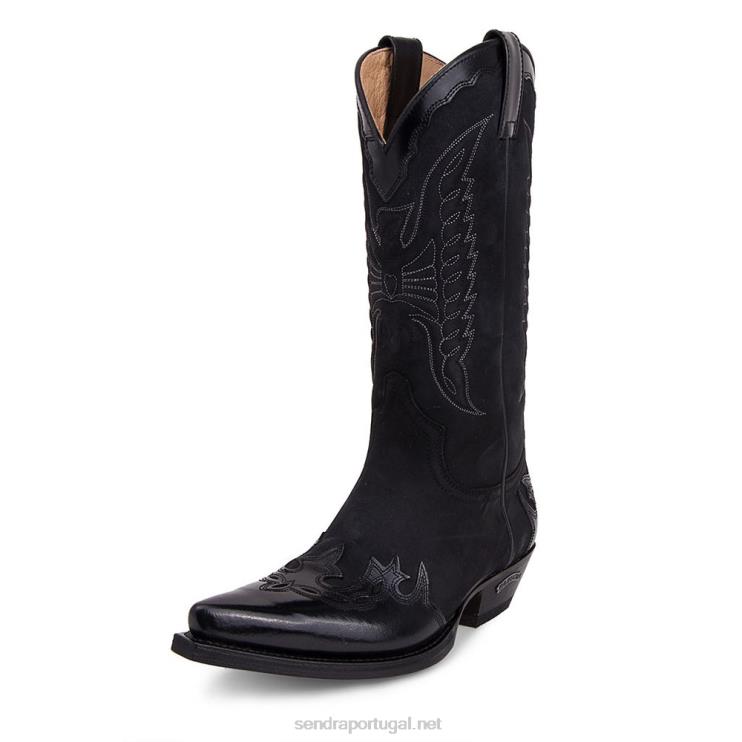 0204Z127 2560 cuervo flora negro-nobuk negro Sendra homens